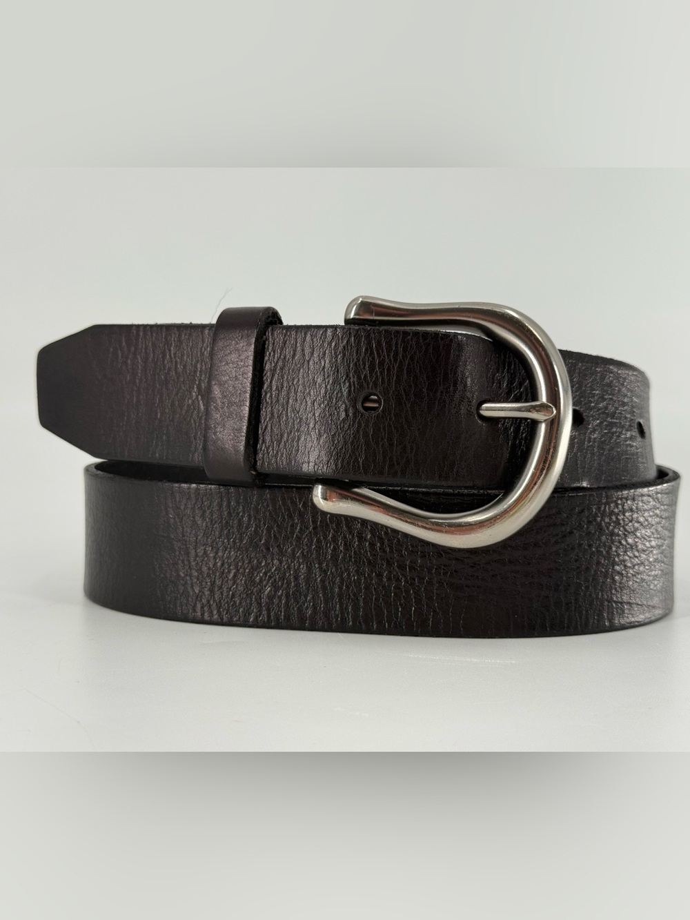 Talbots Black Leather Belt M